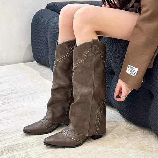 Chic Cowgirl Slip-On Boots