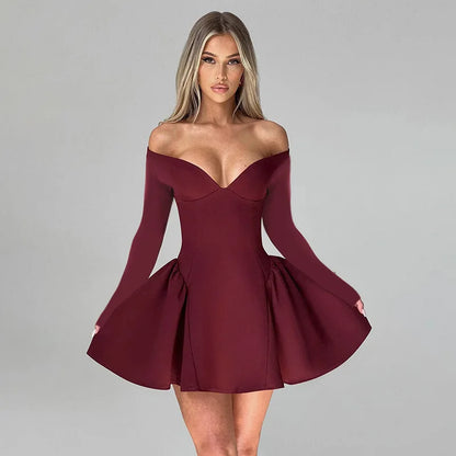 Elegant Red Backless Dress