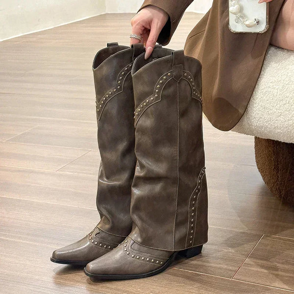 Chic Cowgirl Slip-On Boots